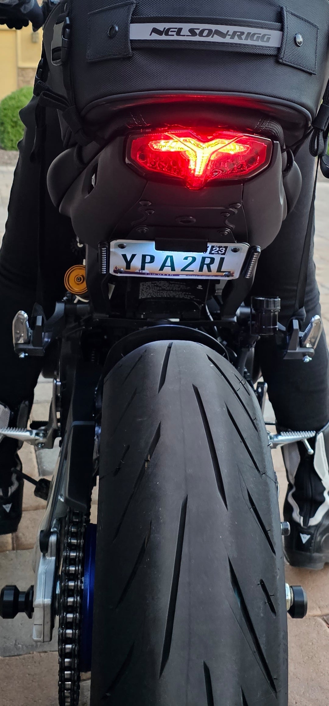 Yamaha MT09 tail tidy rear view