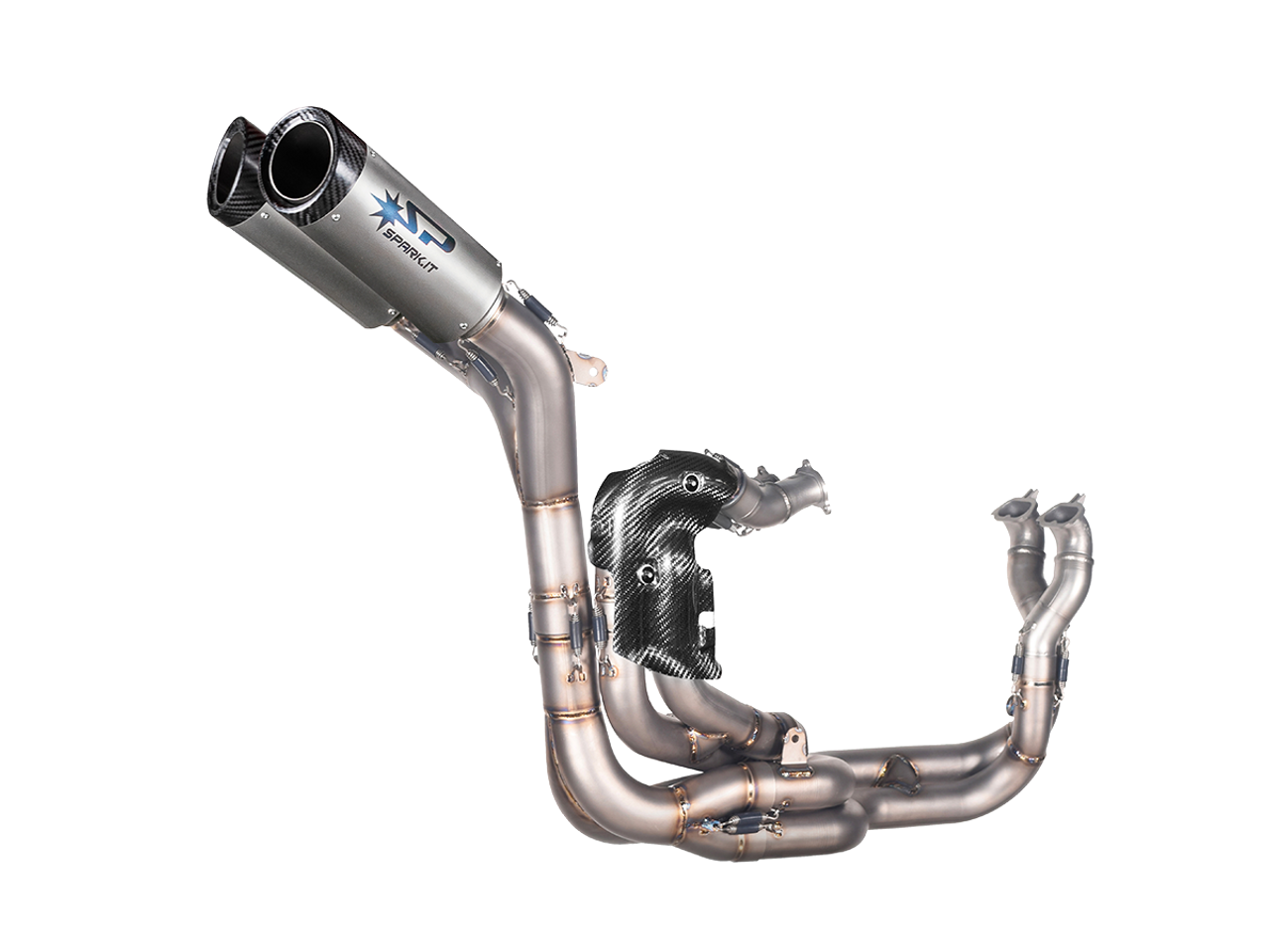 Spark Ducati Panigale V4 S/R Streetfighter "Double Dyno" Titanium Full Exhaust System (WSBK Evolution) (Carbon) (SingleArm Rear)