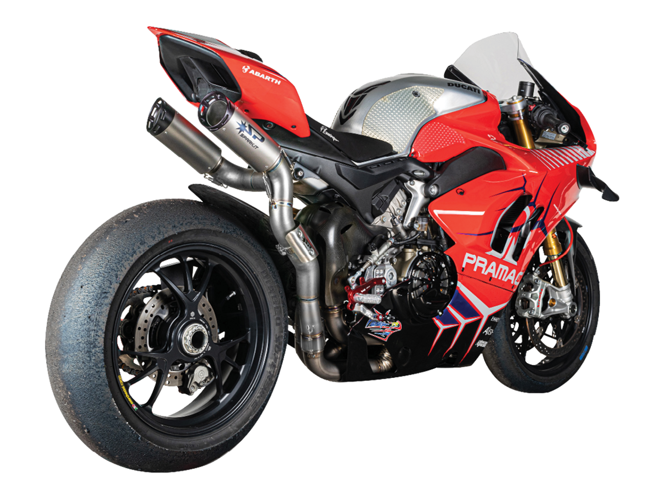 Spark Ducati Panigale V4 S/R Streetfighter "Double Dyno" Titanium Semi-Full Exhaust System (Carbon) (SingleArm Rear)