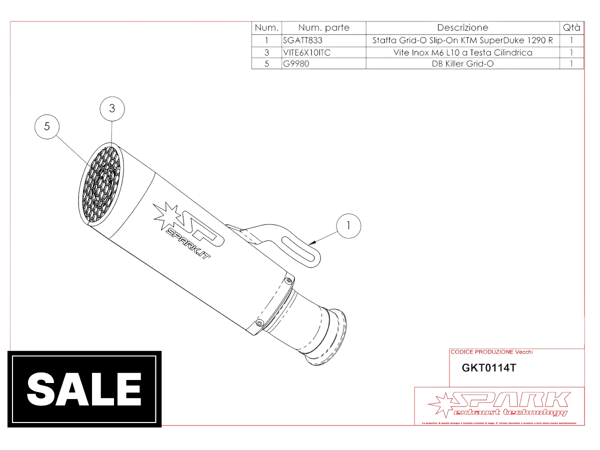 Spark KTM 1390 / 1290 Super Duke R / R Evo "Grid-O" Full Titanium Exhaust System (2020+)