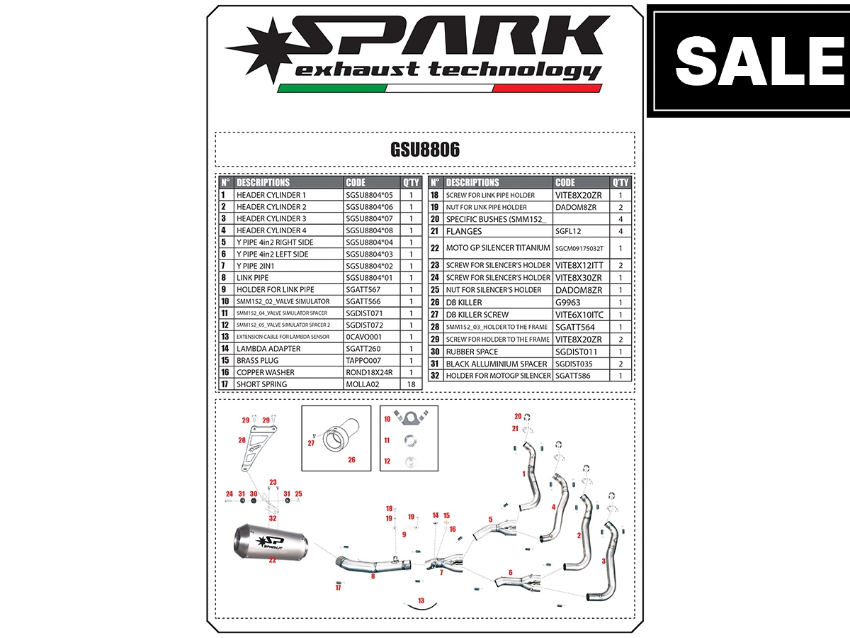 Spark Suzuki GSX-R 1000 "GP" Full Exhaust System (2017+)