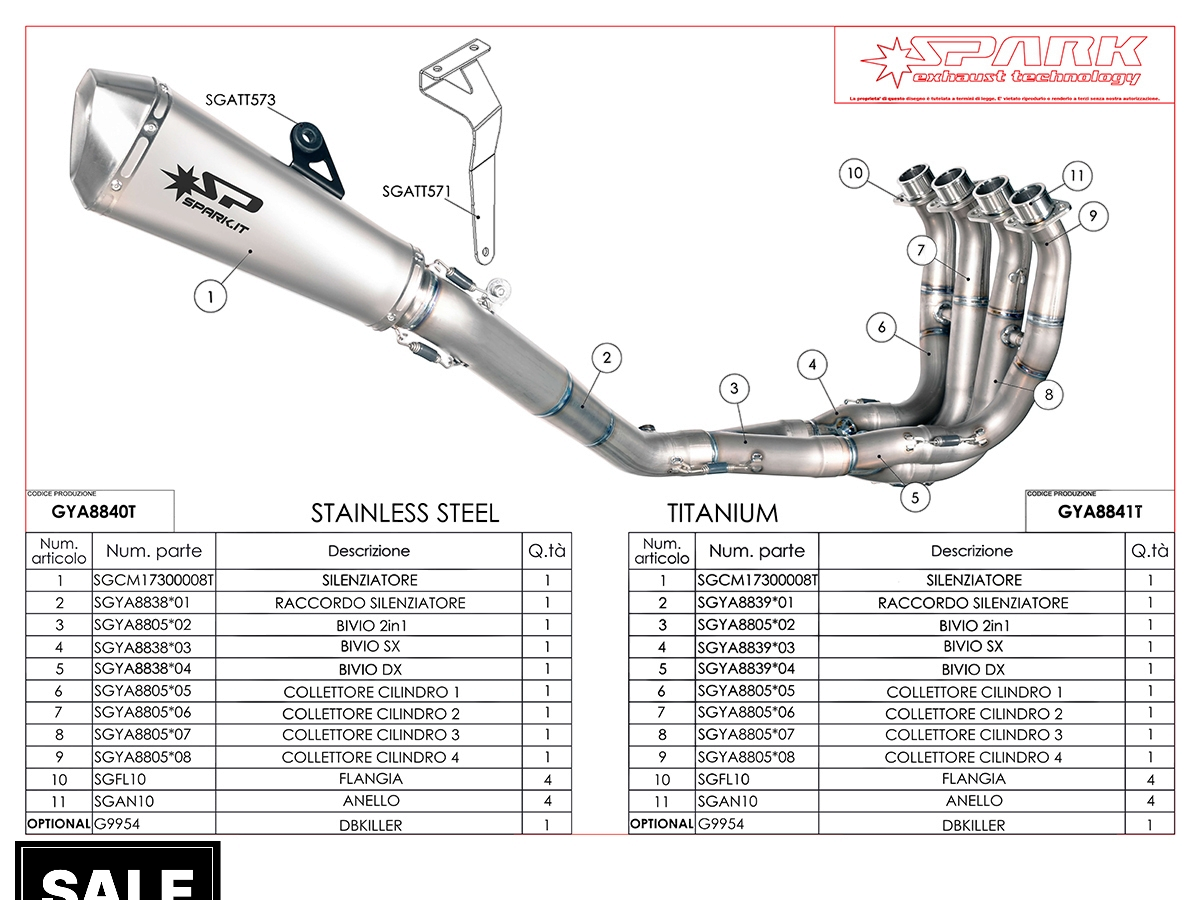 Spark Yamaha R6 "Konix Evo" Titanium Full Exhaust System (WSBK Evolution) (2008+)