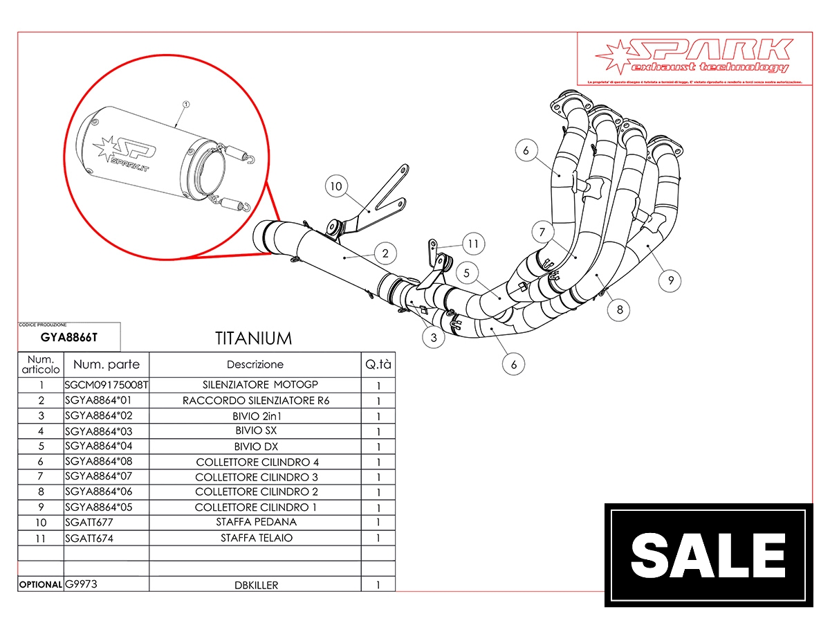Spark Yamaha R6 "GP" Titanium Full Exhaust System (WSBK Evolution) (2008+)