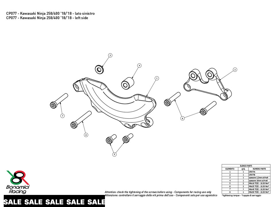 Bonamici Kawasaki Ninja 500 / 400 Case Savers (3-Piece Kit)