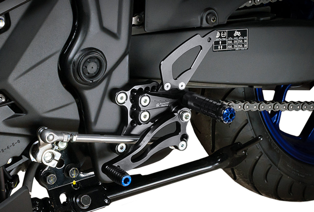 Bonamici Rearset Colored Toe Pegs & Footpeg Caps (Blue)