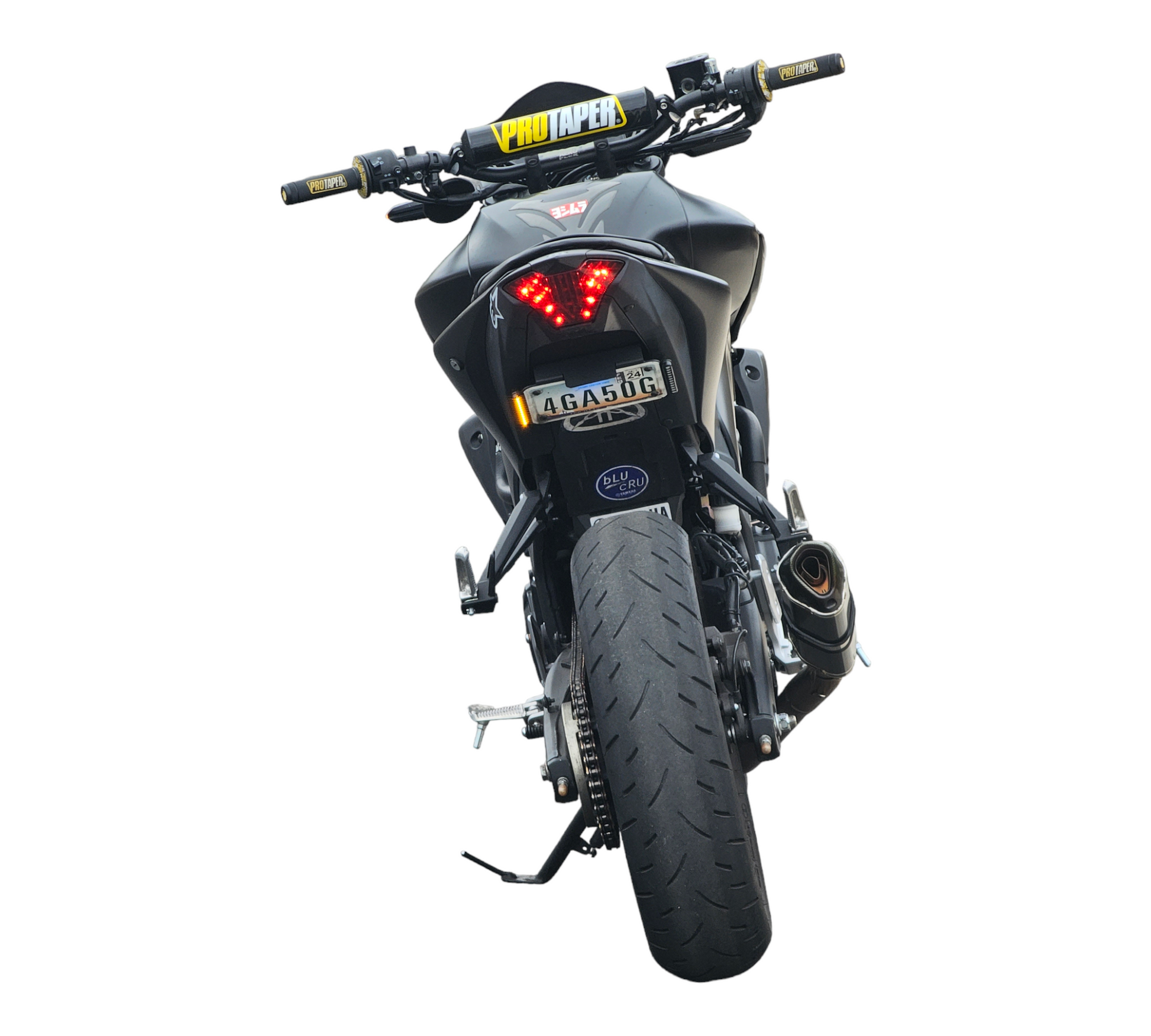 Yamaha MT03 tail tidy behind view