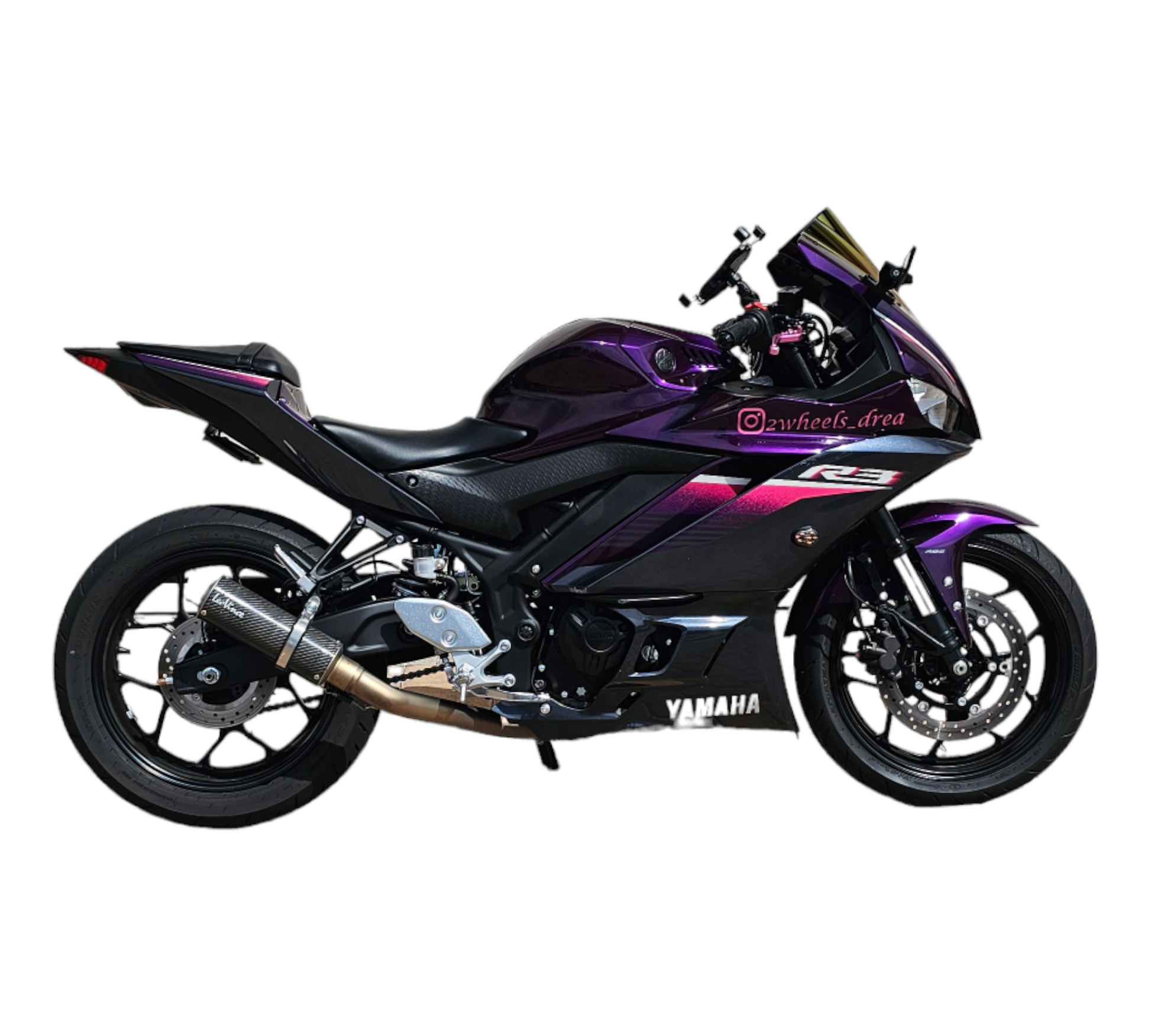 Yamaha R3 fender eliminator side view