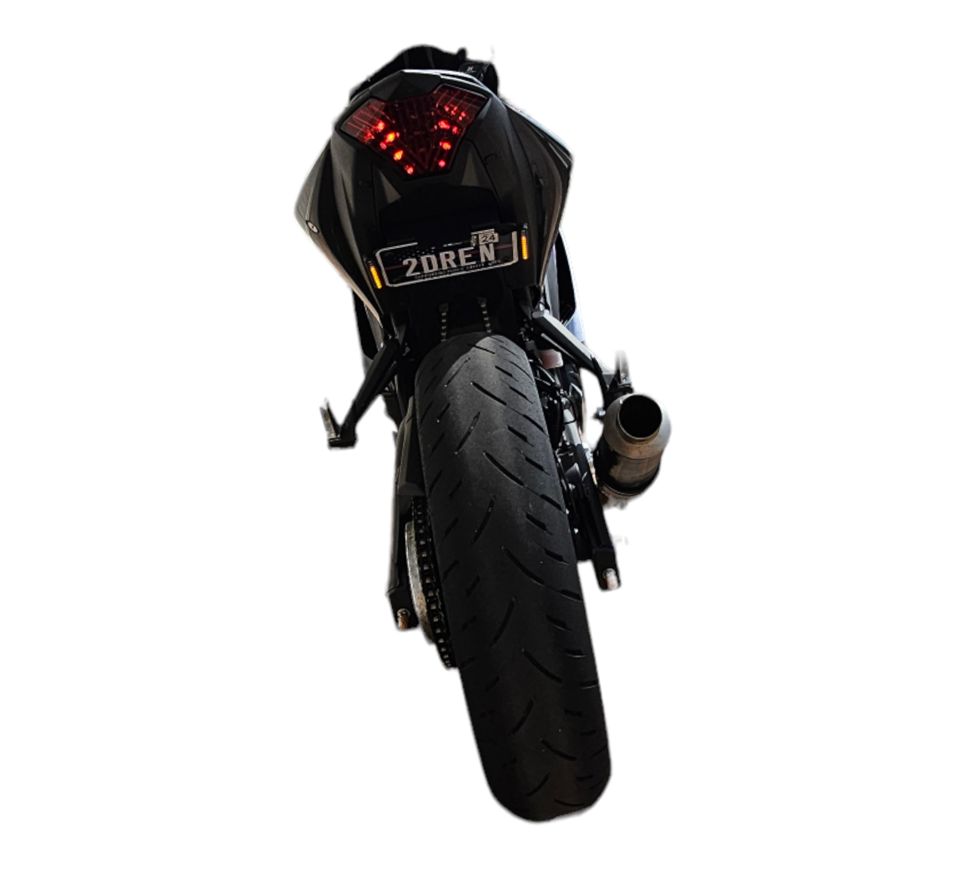 Yamaha R3 fender eliminator rear view