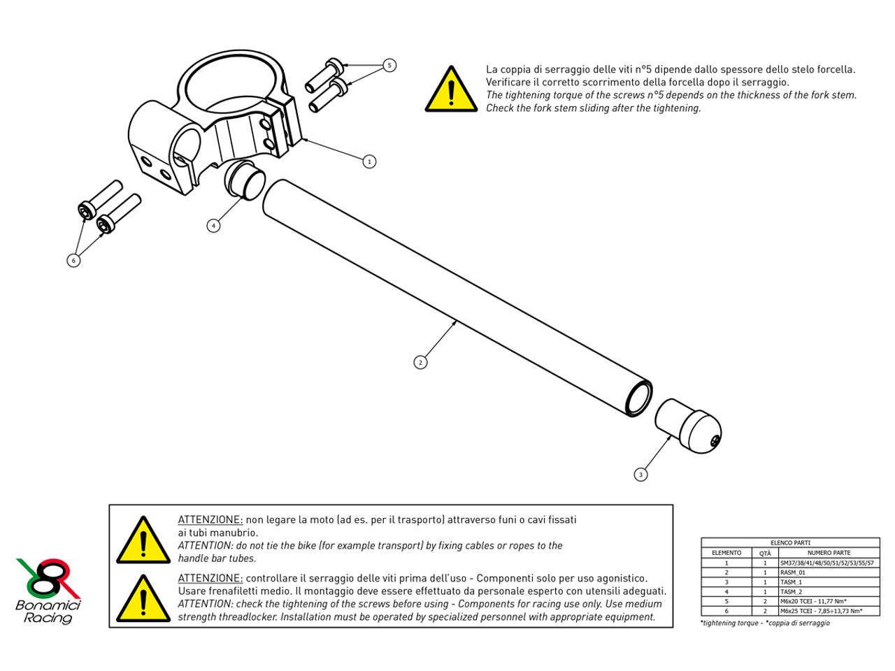 Bonamici Clip-Ons (Unlifted-Tangent) (50mm)