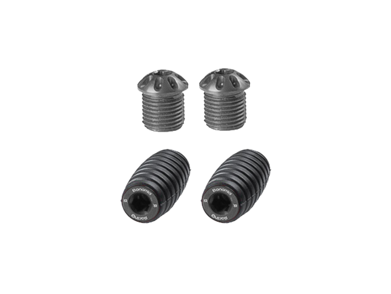 Bonamici Rearset Colored Toe Pegs & Footpeg Caps (Black)