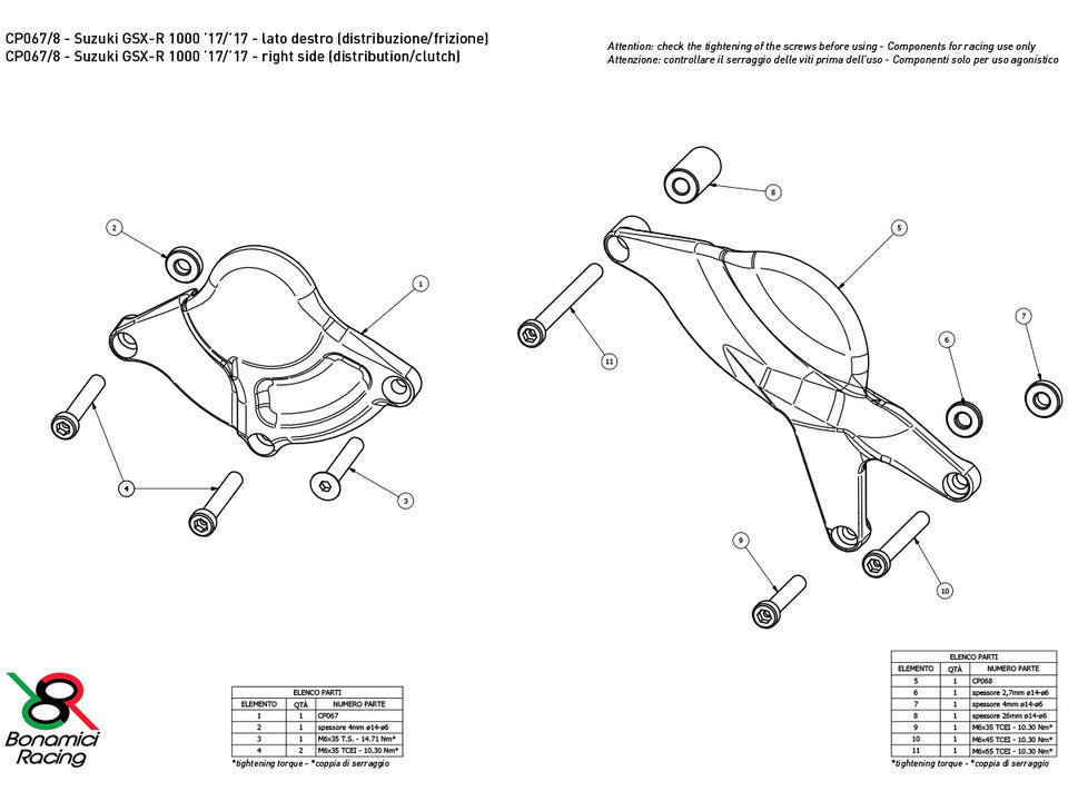 Bonamici Suzuki GSX-R 1000 Case Savers (2017+) (3-Piece Kit)