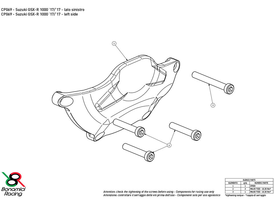 Bonamici Suzuki GSX-R 1000 Case Savers (2017+) (3-Piece Kit)