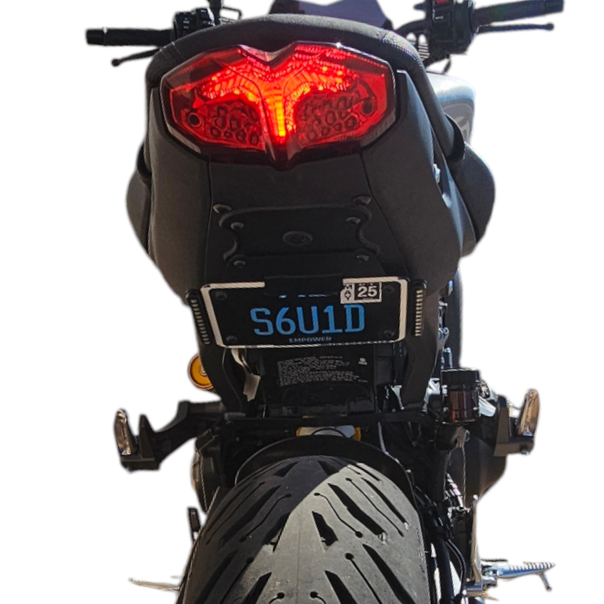 Yamaha MT09 fender eliminator rear view up close