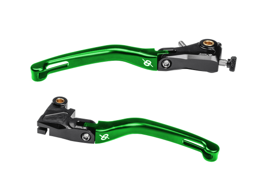 Bonamici Kawasaki Ninja ZX-6R Folding Levers (05-18) (Black/Green)
