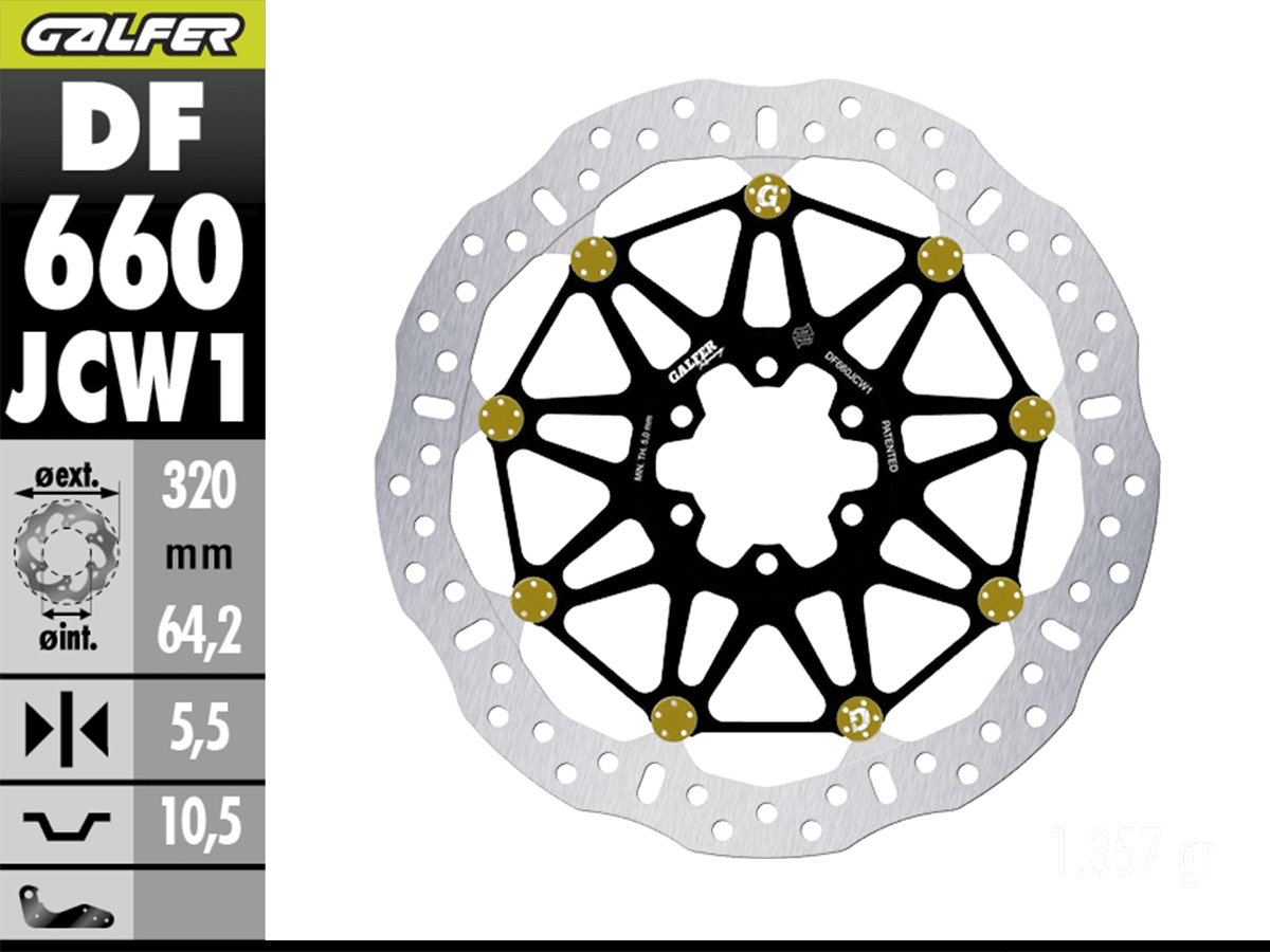 Galfer Aprilia RS 660 Front Brake 330x5.5mm Billet Floating Floatech Rotor
