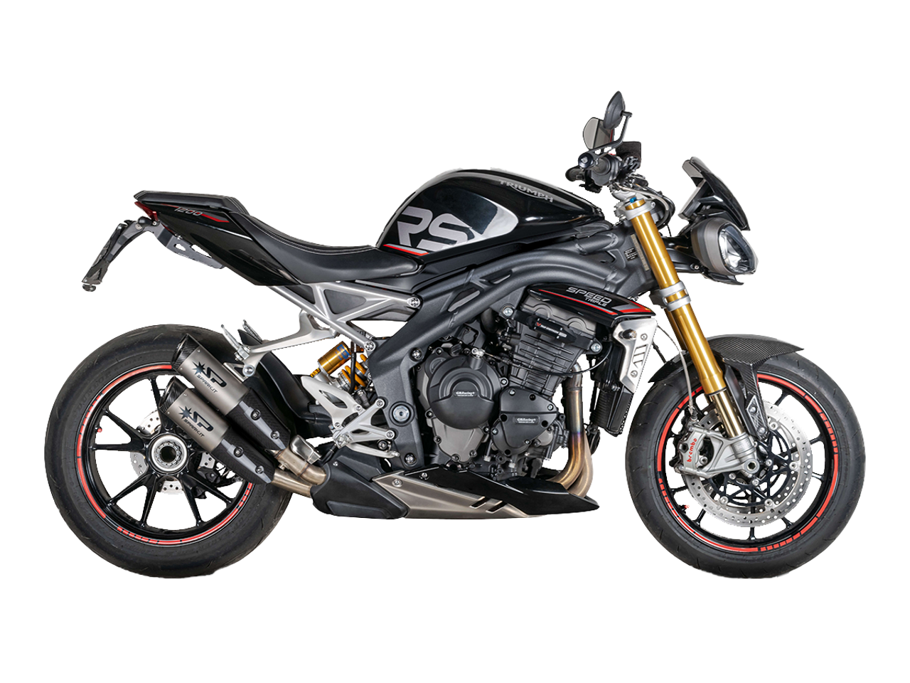 Spark Triumph Speed Triple 1200 "Double Dyno" Slip-On Exhaust (Carbon)