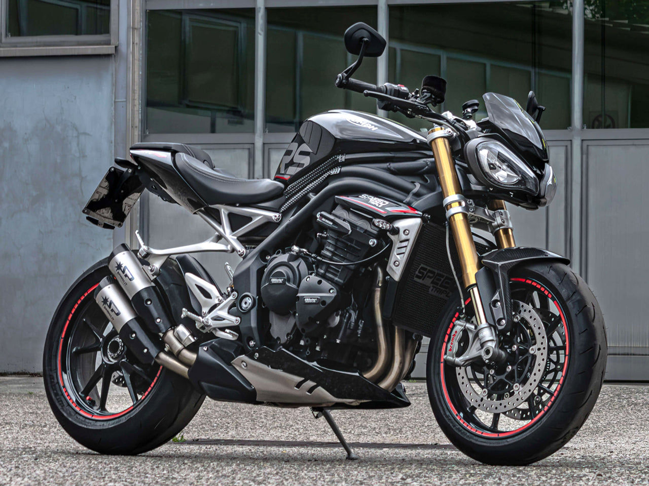 Spark Triumph Speed Triple 1200 "Double Dyno" Slip-On Exhaust (Red)