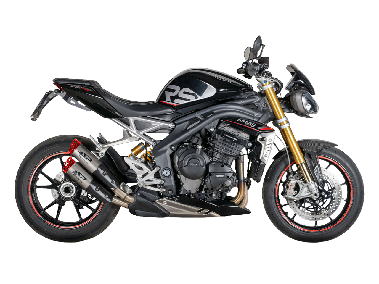 Spark Triumph Speed Triple 1200 "Double Dyno" Slip-On Exhaust (Red)