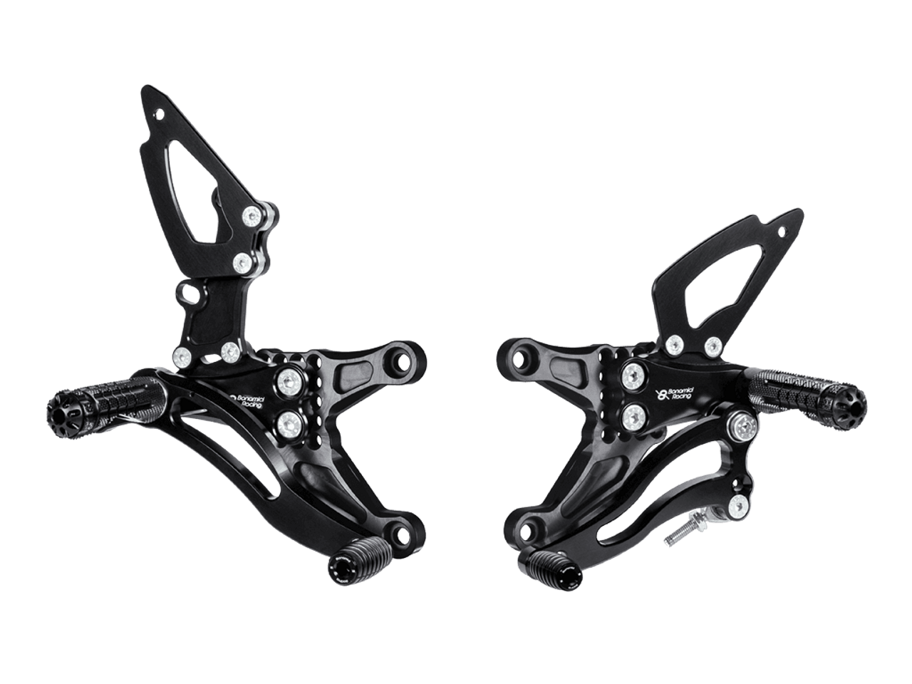 Bonamici Kawasaki Ninja ZX-6R Rearsets (w/Carbon Fiber Heel Guards) (2024+)
