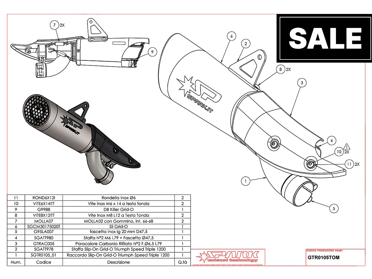Spark Triumph Speed Triple 1200 "Grid-O" Slip-On Exhaust