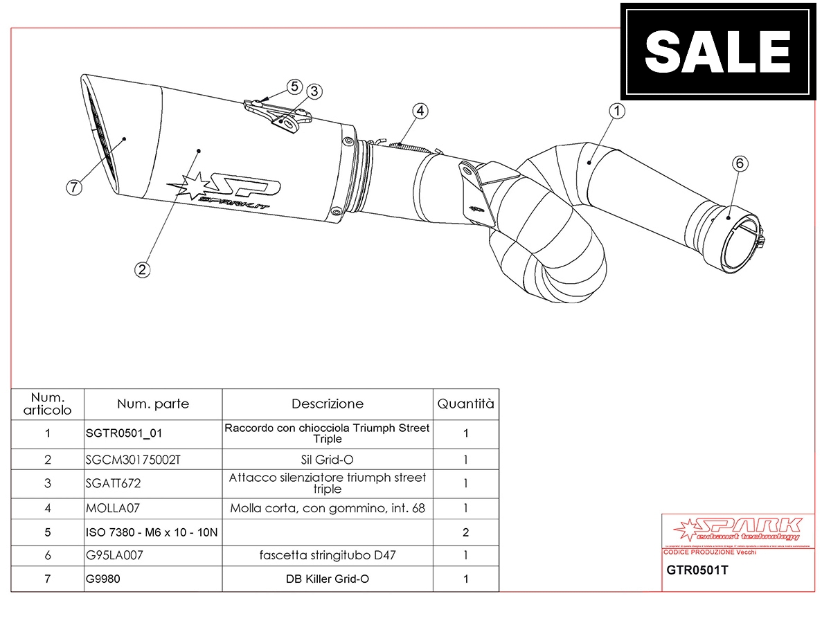 Spark Triumph Street Triple 765 R/RS Moto2 "Grid-O" Slip-On Exhaust (Cat Delete) (18-22)