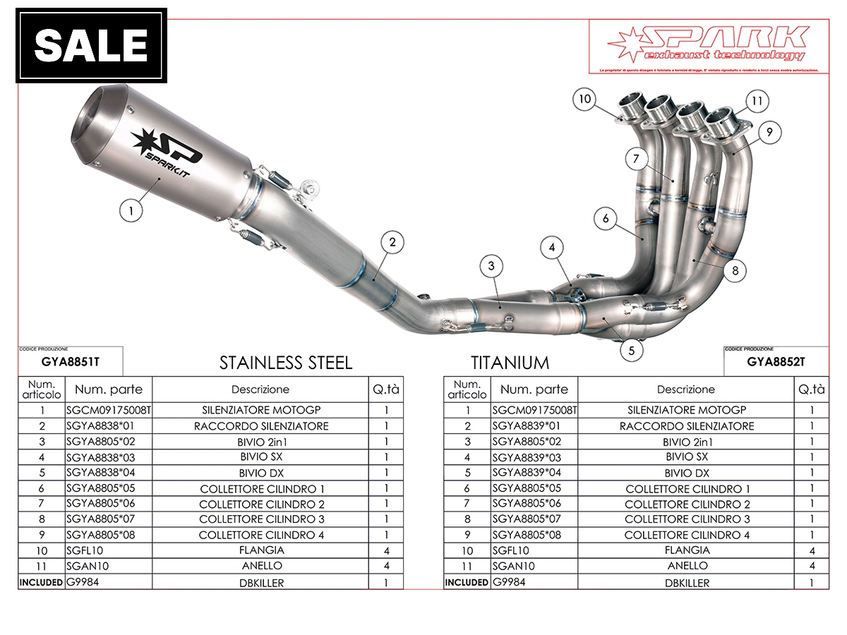 Spark Yamaha R6 "GP" Full Exhaust System (2008+)