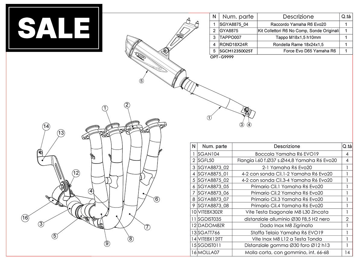 Spark Yamaha R6 "Force Evo" Titanium Full Exhaust System (WSBK Evolution) (2008+)