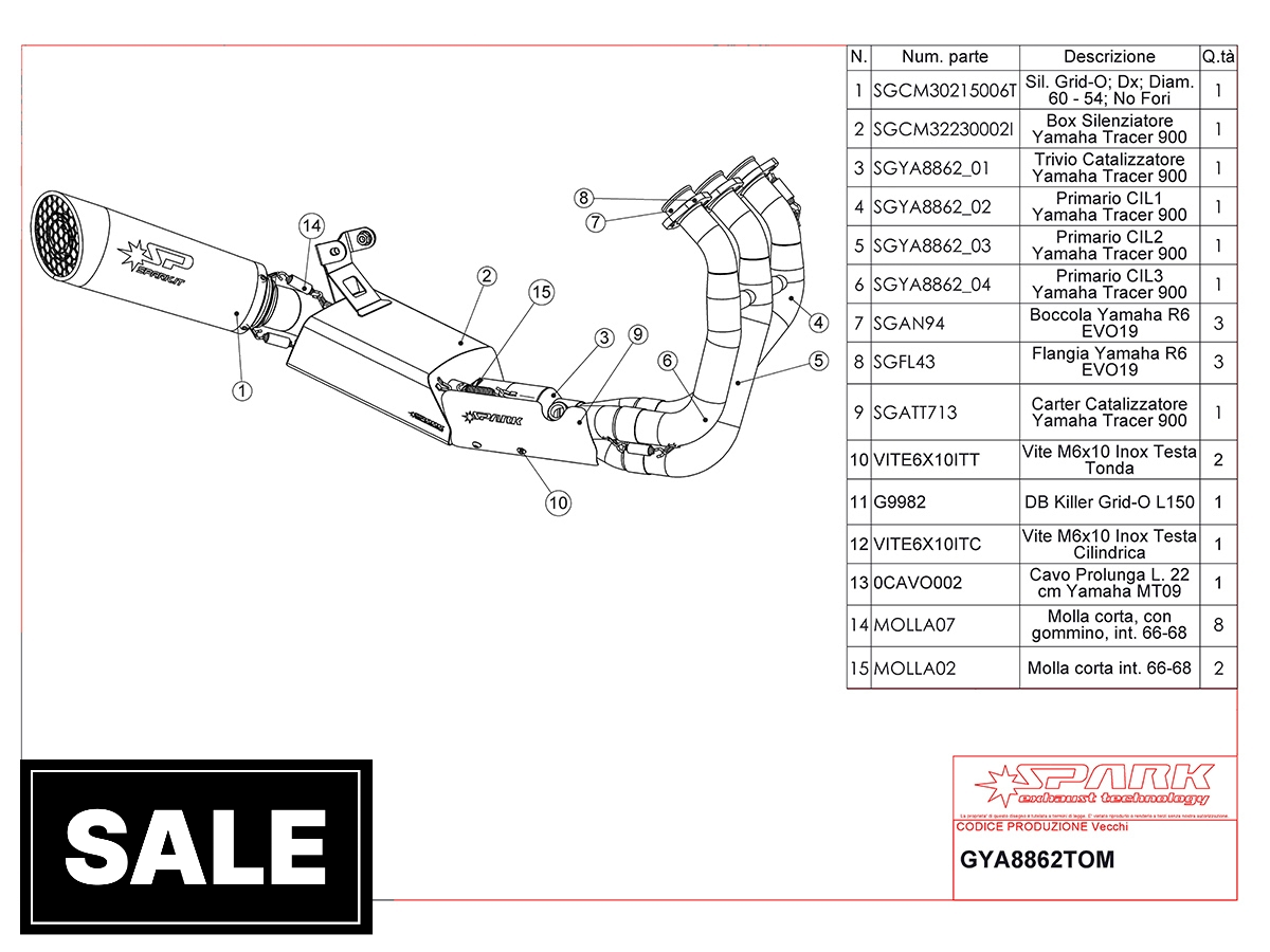 Spark Yamaha MT-09 / FZ-09 "Grid-O" Full Exhaust System (Euro4) (14-20)