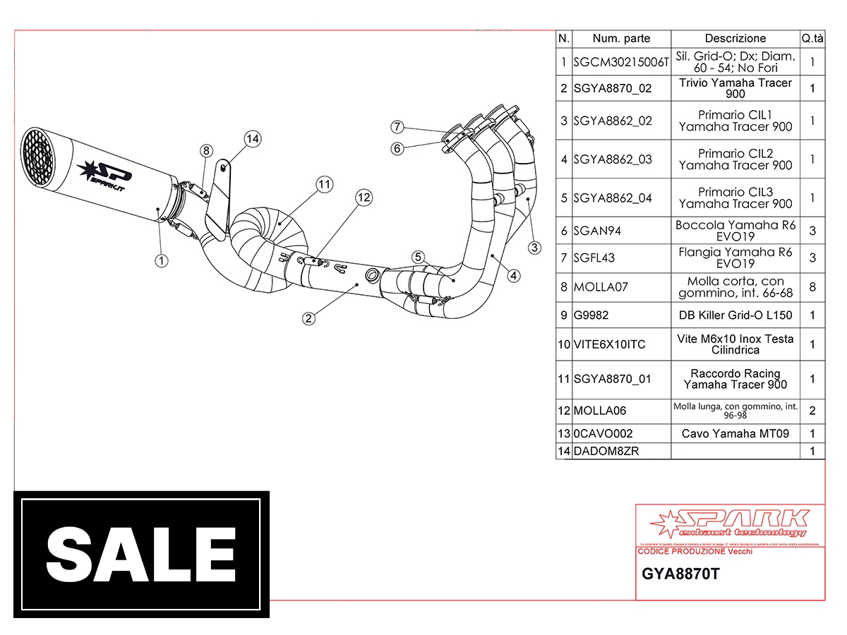 Spark Yamaha MT-09 / FZ-09 "Grid-O" Full Exhaust System (14-20)
