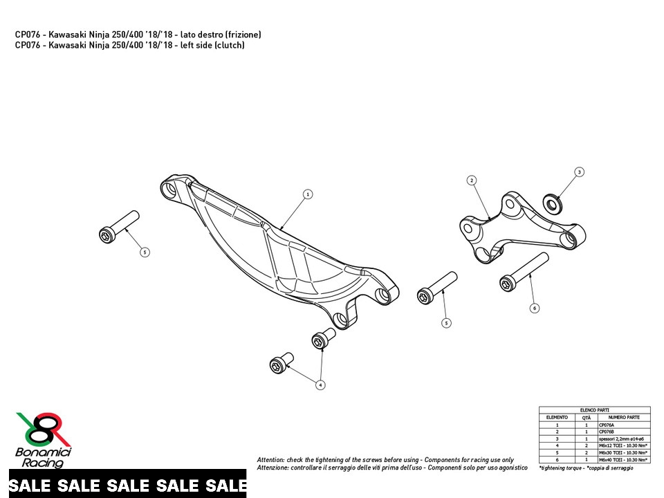 Bonamici Kawasaki Ninja 500 / 400 Case Savers (3-Piece Kit)