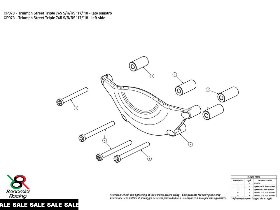 Bonamici Triumph Daytona 675/R Case Savers (3-Piece)