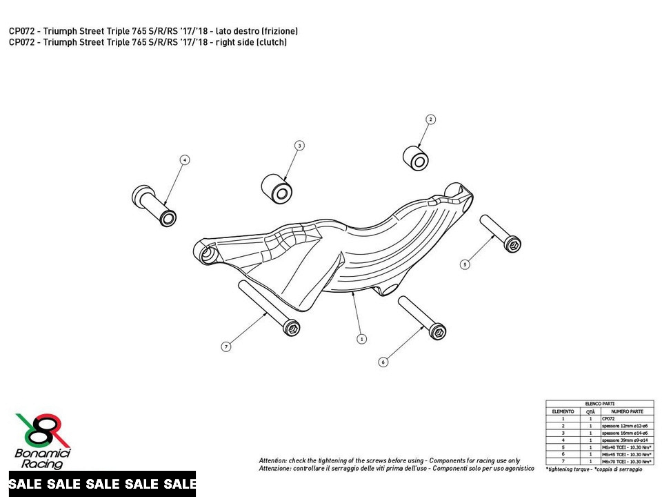 Bonamici Triumph Daytona 675/R Case Savers (3-Piece)