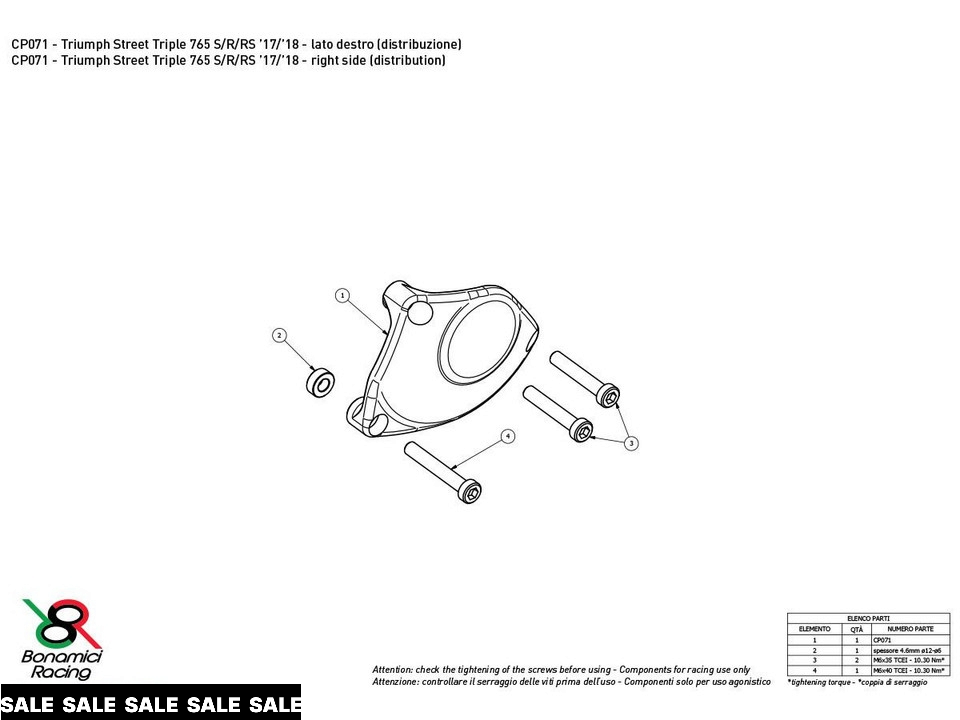 Bonamici Triumph Daytona 675/R Case Savers (3-Piece)
