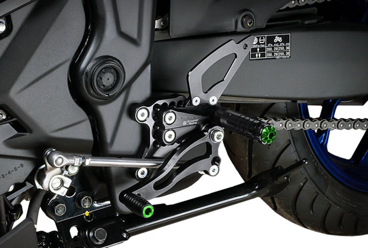 Bonamici Rearset Colored Toe Pegs & Footpeg Caps (Green)