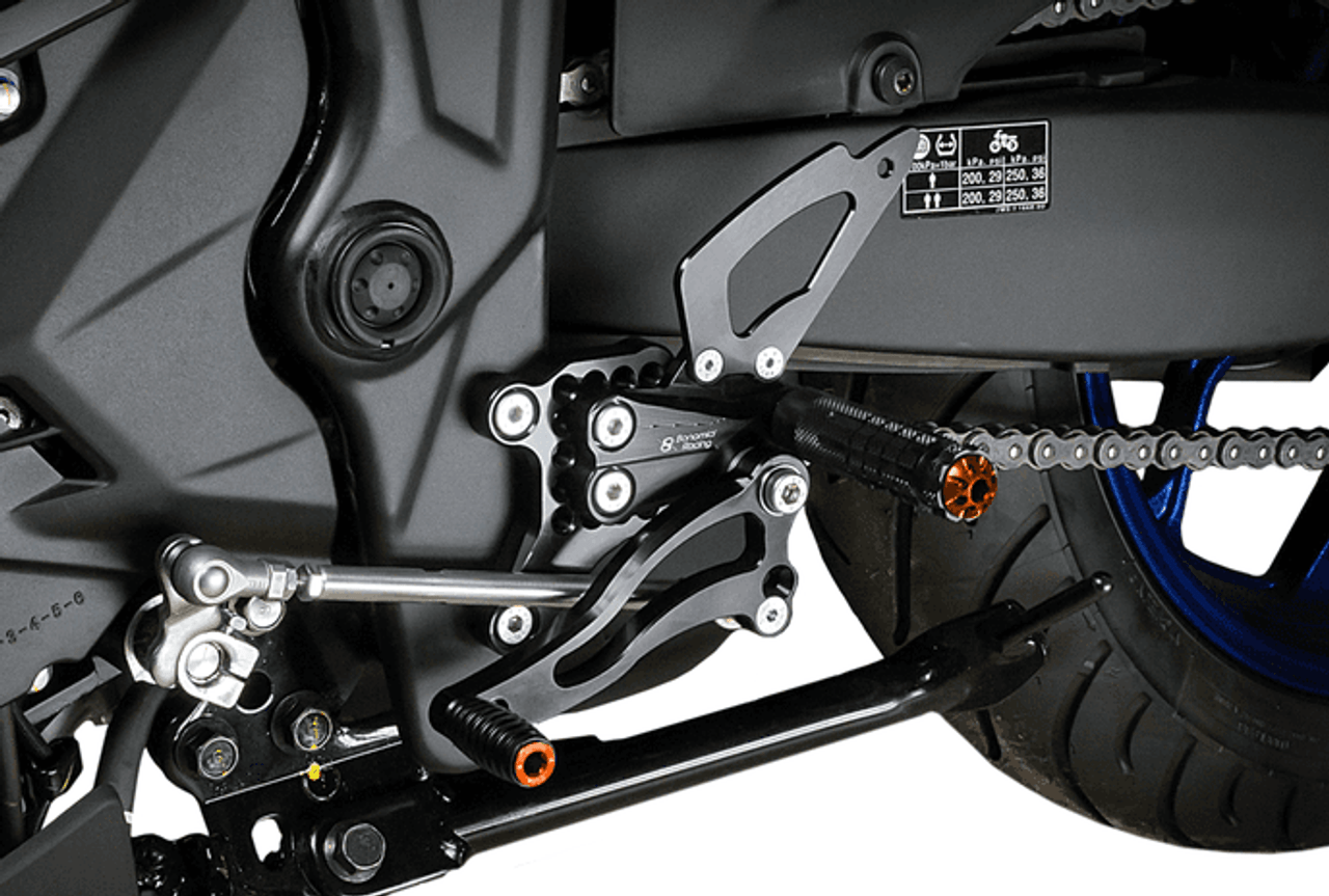 Bonamici Rearset Colored Toe Pegs & Footpeg Caps (Orange)
