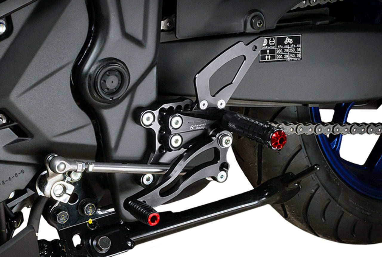 Bonamici Rearset Colored Toe Pegs & Footpeg Caps (Red)