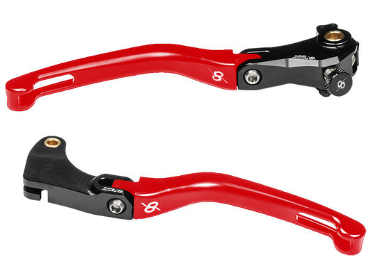 Bonamici Yamaha MT-09 Folding Levers (21-23) (Black/Red)