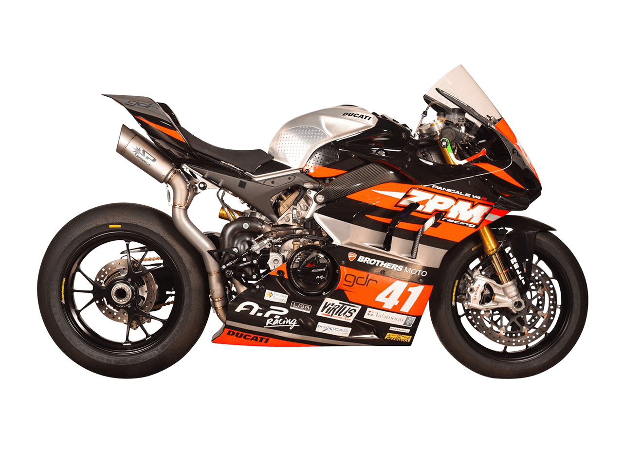 Spark Ducati Panigale V4 S/R Streetfighter "Double Grid-O" Titanium Semi-Full Exhaust System (SingleArm Rear)