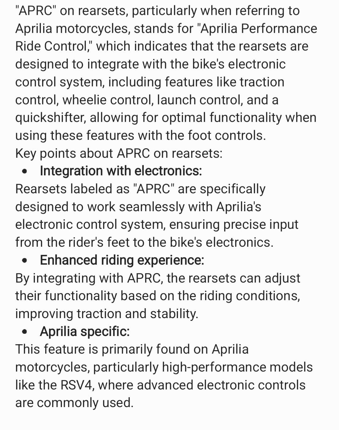 Bonamici Aprilia RSV4 / Tuono V4 Rearsets w/APRC (+ IBLS) (2017+) ("GP" Shift)