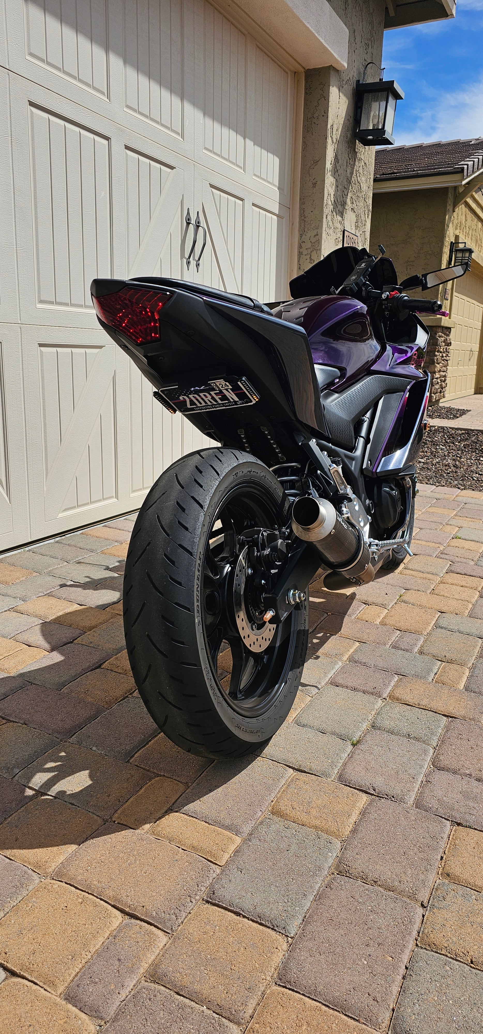 Yamaha R3 from behind