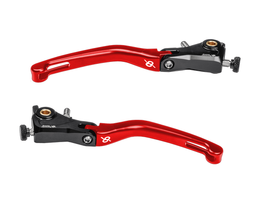 Bonamici Ducati Multistrada V4 / V2 Folding Levers (Black/Red)
