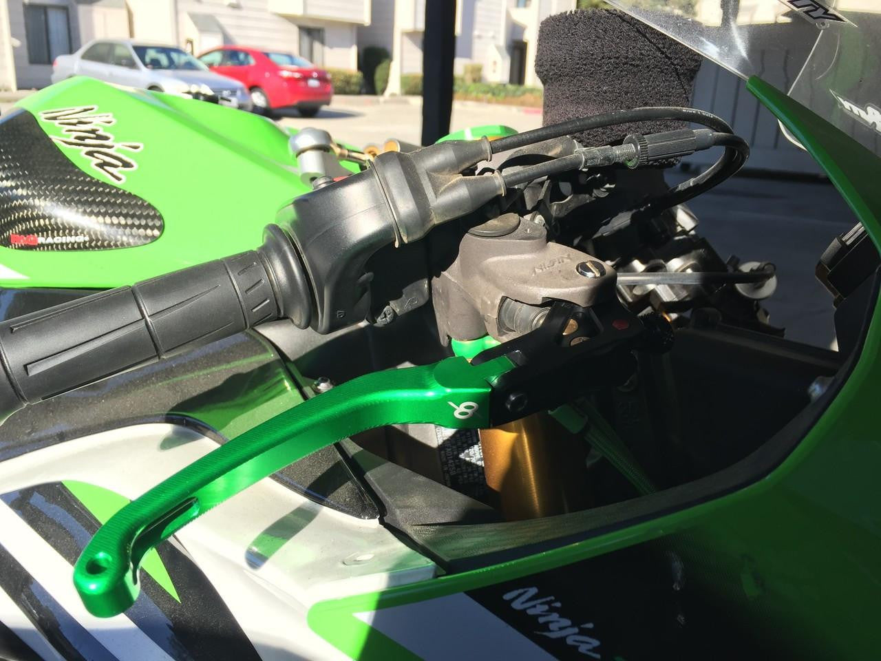 Bonamici Kawasaki Ninja ZX-6R Folding Levers (05-18) (Black/Green)