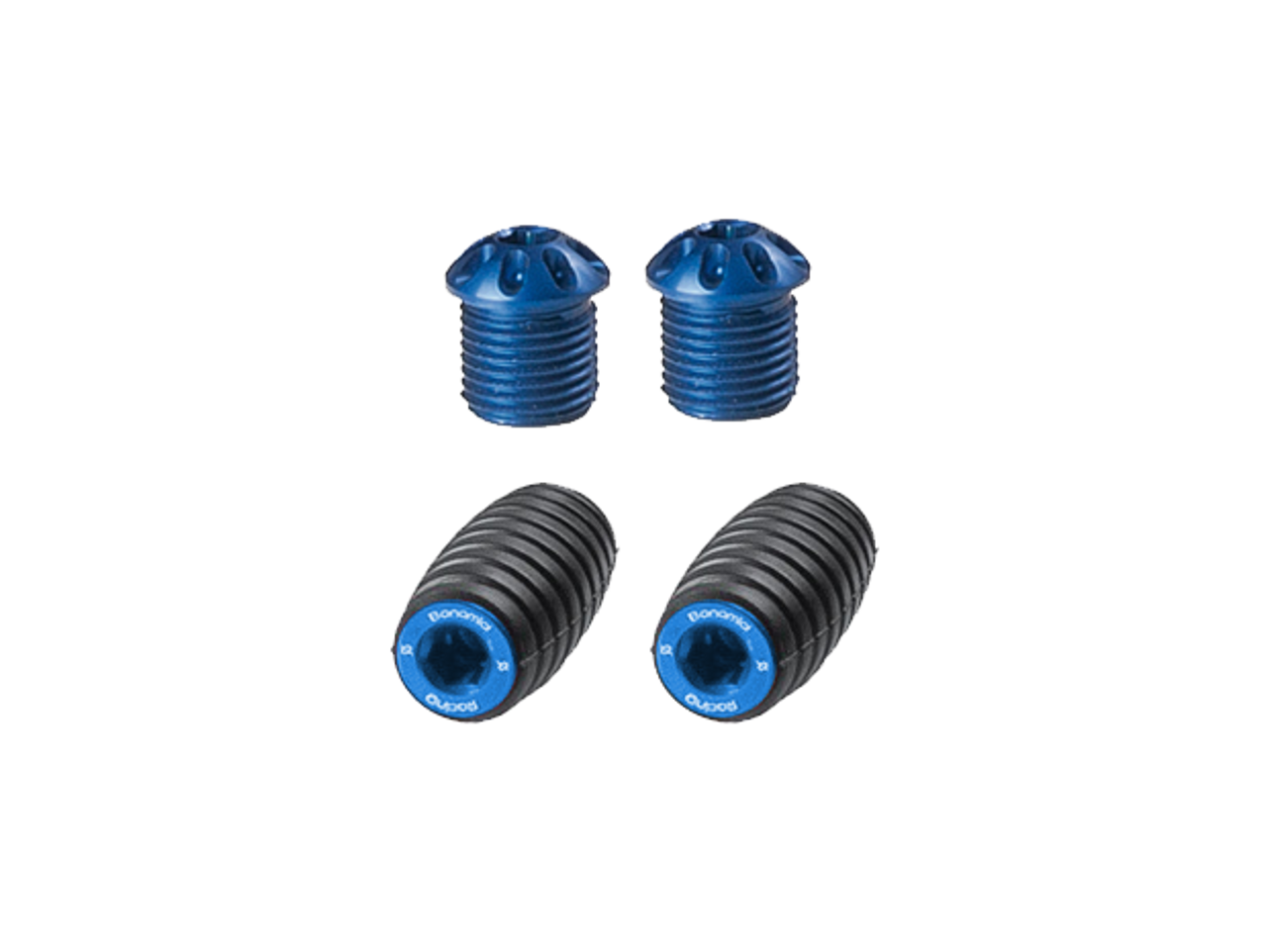 Bonamici Rearset Colored Toe Pegs & Footpeg Caps (Blue)