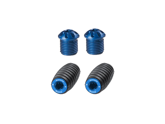 Bonamici Rearset Colored Toe Pegs & Footpeg Caps (Blue)