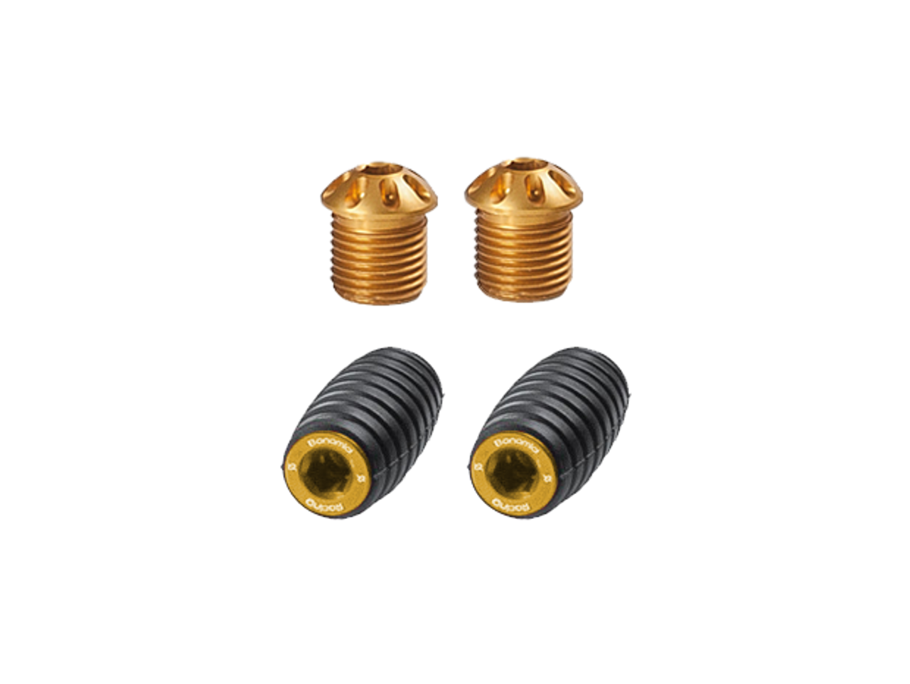Bonamici Rearset Colored Toe Pegs & Footpeg Caps (Gold)
