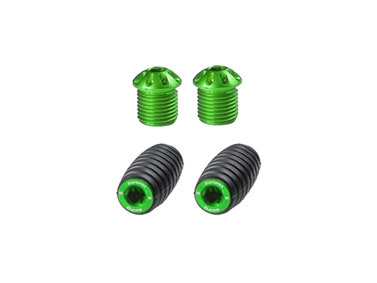 Bonamici Rearset Colored Toe Pegs & Footpeg Caps (Green)