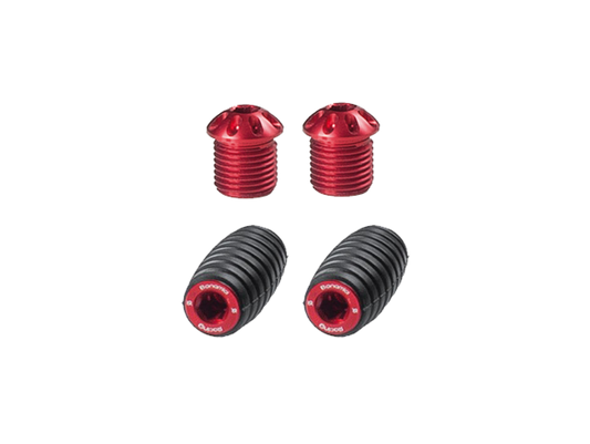 Bonamici Rearset Colored Toe Pegs & Footpeg Caps (Red)