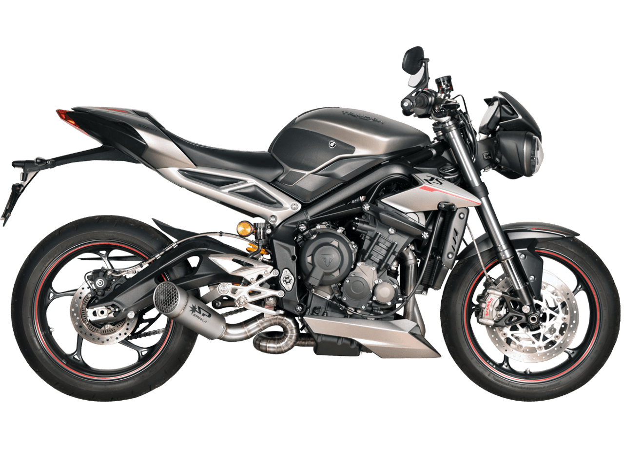 Spark Triumph Street Triple 765 R/RS Moto2 "Grid-O" Slip-On Exhaust (Cat Delete) (18-22)